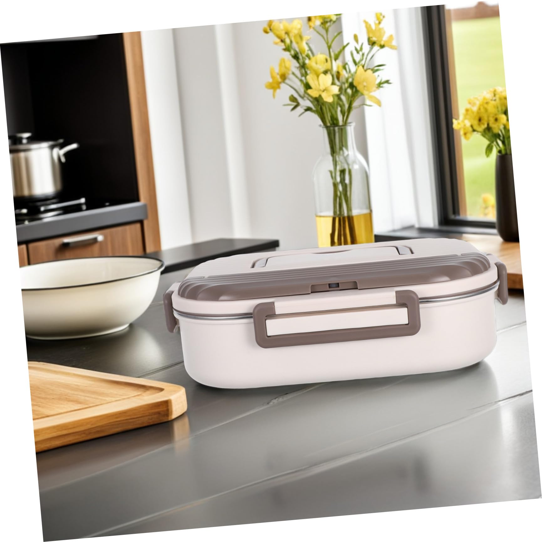 COLLBATH Doppelstöckige Edelstahl Bento Lunchbox Auslaufsicher Brotdose Spülmaschinenfest Vielseitige Aufteilung für Schule Büro Picknick und Reisen