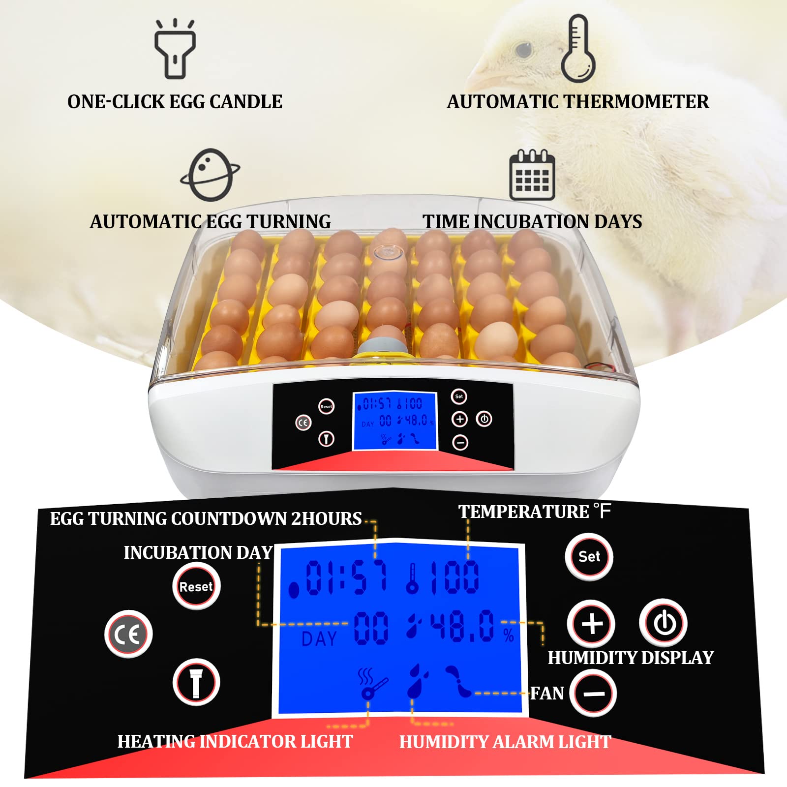 Dtadvlo Egg Incubators For Hatching, 42 Eggs Incubator With Automatic