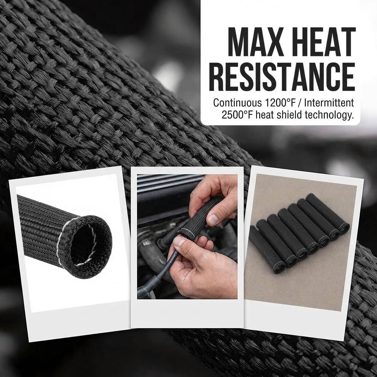 8PCS Car Spark Plug Wire Heat Shield, Vehicle Spark Plug Wire Boots Protection Insulator Sleeve, Automotive Ignition Cable Heat Shield Cover, Compatible with SBC BBC 350 (Black)