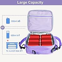 Vista 5 de Samhe Lonchera para niños y niñas, bolsa de mano aislada con diseño de arco iris, a prueba de fugas, térmica, reutilizable, para la escuela