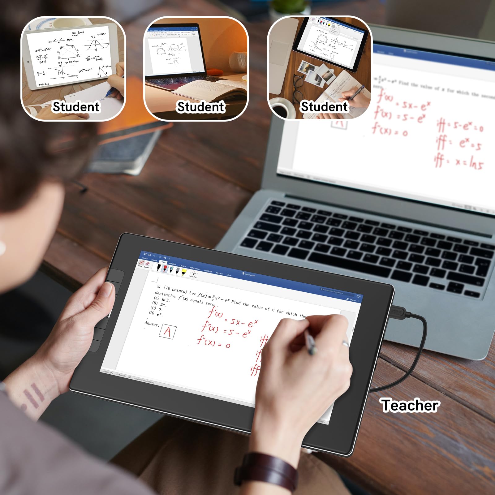 VEIKK VK1200 - Tablet da disegno da 11,6 pollici con display, 8192 livelli di pressione senza batteria, funzione di inclinazione, 6 tasti di accesso diretto, per artisti, studenti e principianti