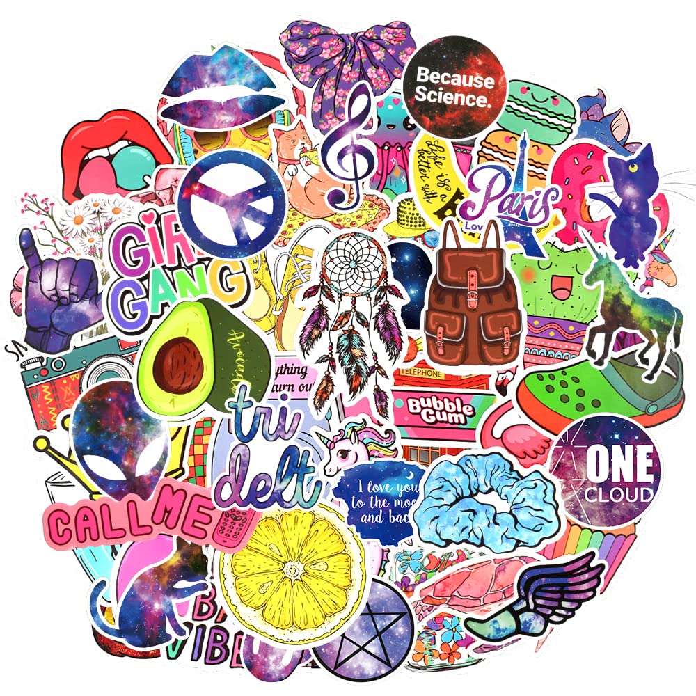 QTL 120pcs Cute Stickers for Teens Girls Stickers for Water Bottles Galaxy Stickers for Laptop Skateboard Waterproof Vinyl Stickers Bulk