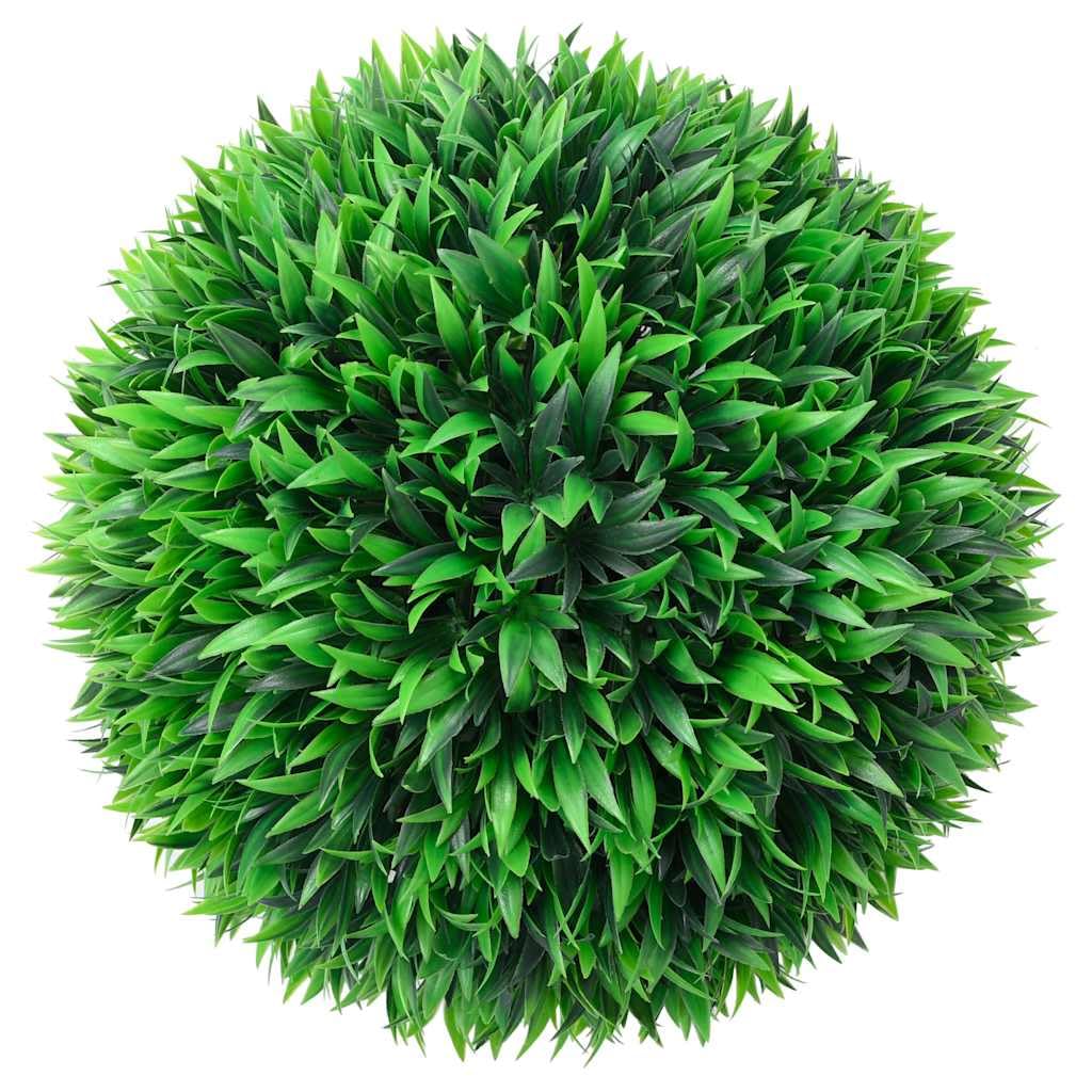 2 x sztuczne kule bukszpanowe 38 cm, solarny łańcuch świetlny LED, dekoracyjny zestaw sztucznych roślin, do ogrodu, na taras, do salonu