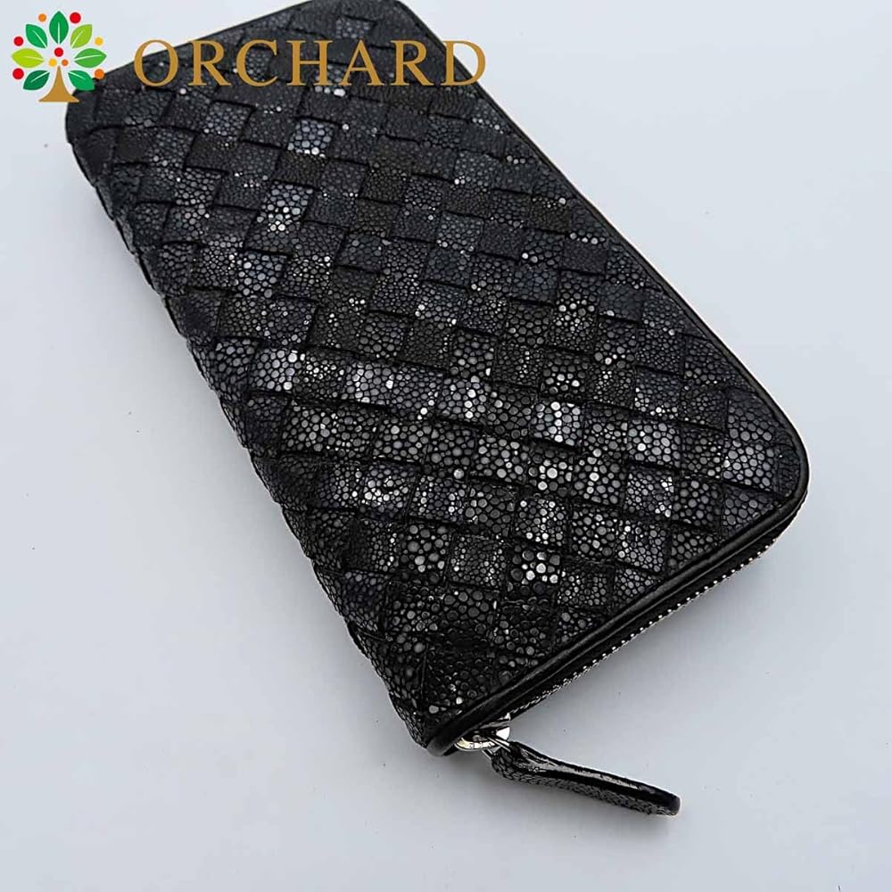 スティングレイ（ガルーシャ）ファスナー長財布 Amazon | スティングレイ ガルーシャ エイ革 編み込み加工