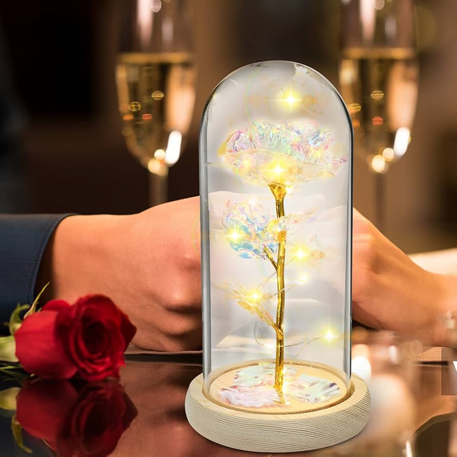 Amazon｜Frcolor LED造花 金箔 枯れない花 バラ 電池式 造花 LED