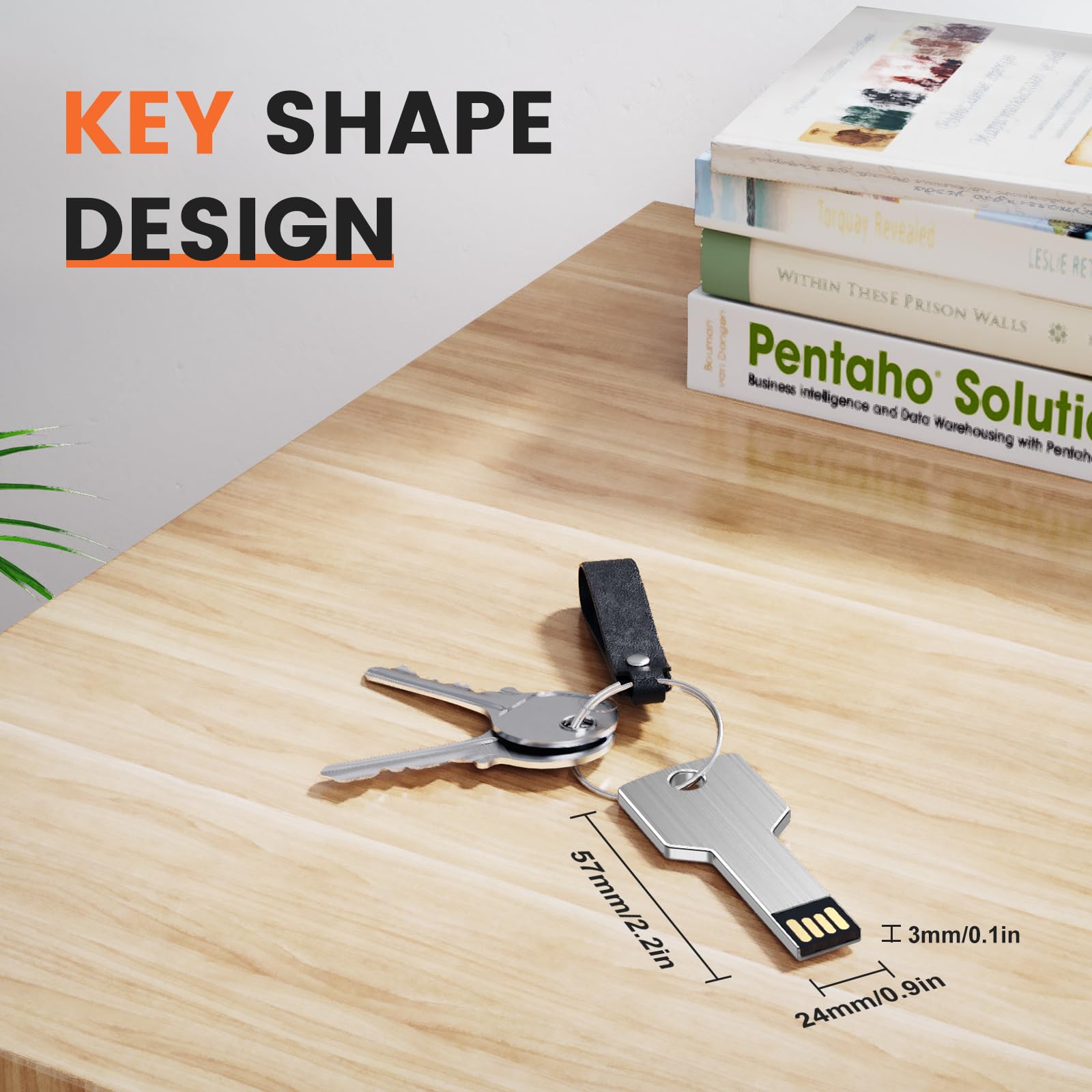 Pendrive USB Con Forma De Llave De Coche - 64 GB, USB 2.0, Compatible Con Ordenadores, Altavoces Bluetooth Y TVs