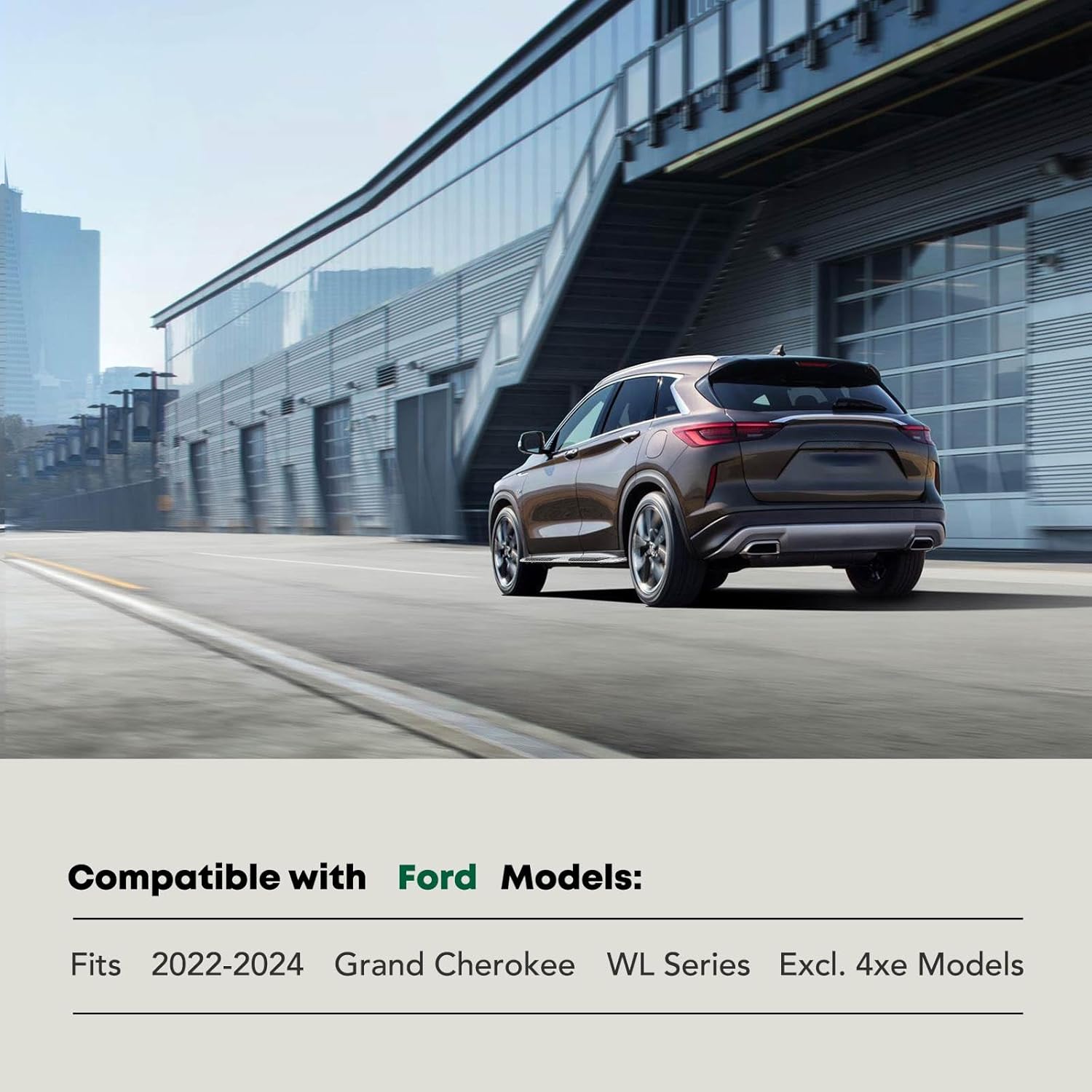 YHTAUTO 3 Inch Running Boards Side Steps Compatible with Jeep Grand Cherokee 2022-2026(Exc. 4xe Models), SUV, Round Stainless Steel Polished Chrome, Cab Side Step Rails Off-Road Accessories, Set of 2