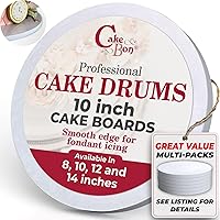 Vista 20 de Cakebon Tablas para tartas – Tambores resistentes de 1/2 pulgada de grosor – Bordes rectos profesionales lisos de 10 pulgadas, color plateado