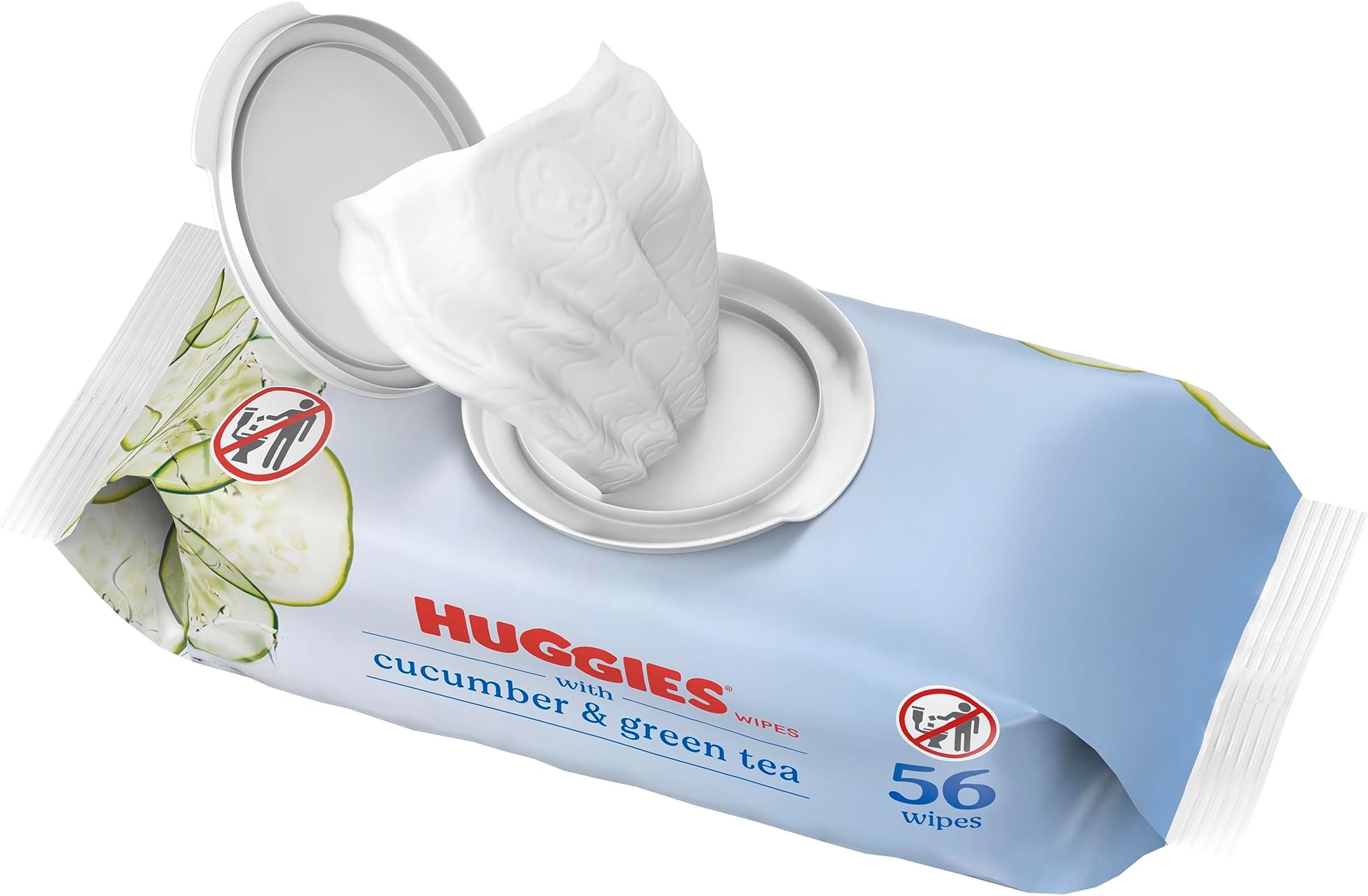 Huggies Baby Wipes Pure Water Fragrance Free Wipes, 56