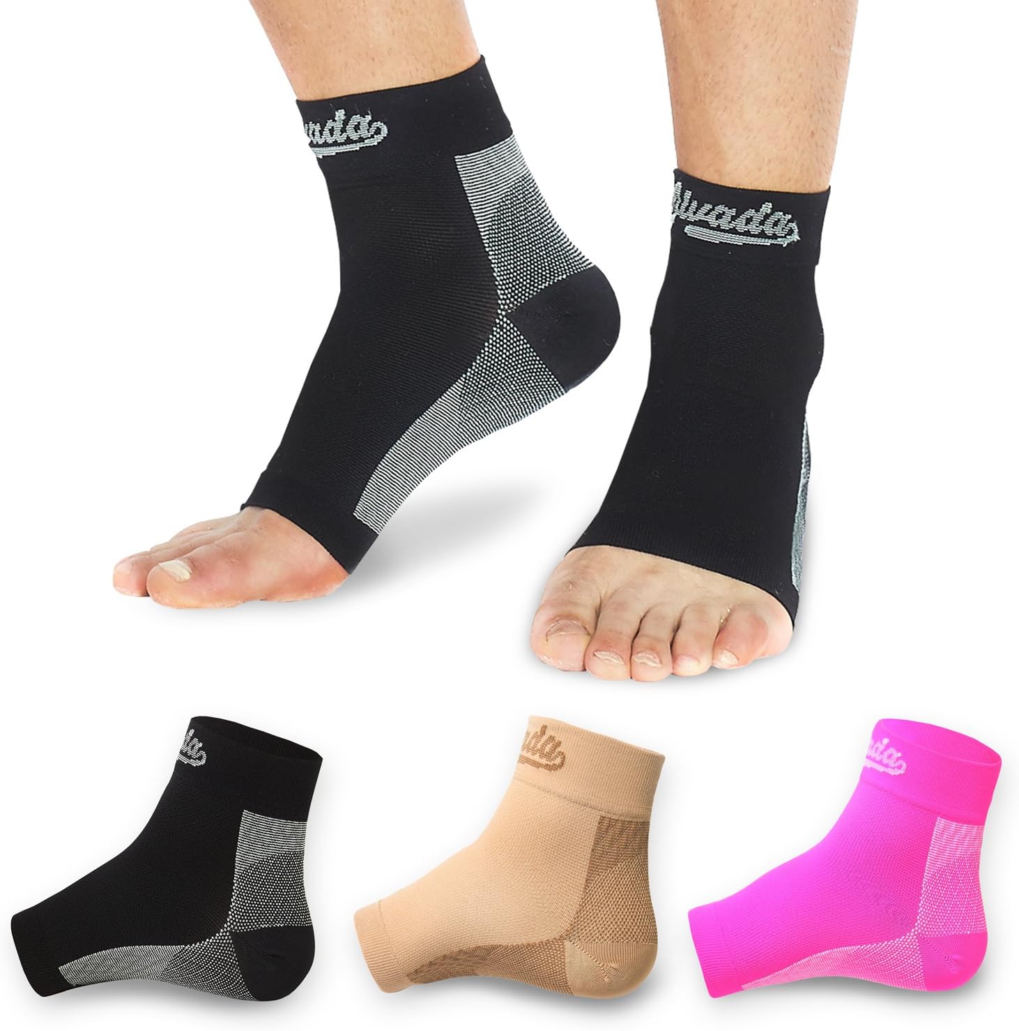 Alvada Plantar Fasciitis Support Compression Socks Foot Sleeves - Comfortable Arch Support - Quick Pain Relief, Reduced Soreness, Faster Recovery 1 Pair