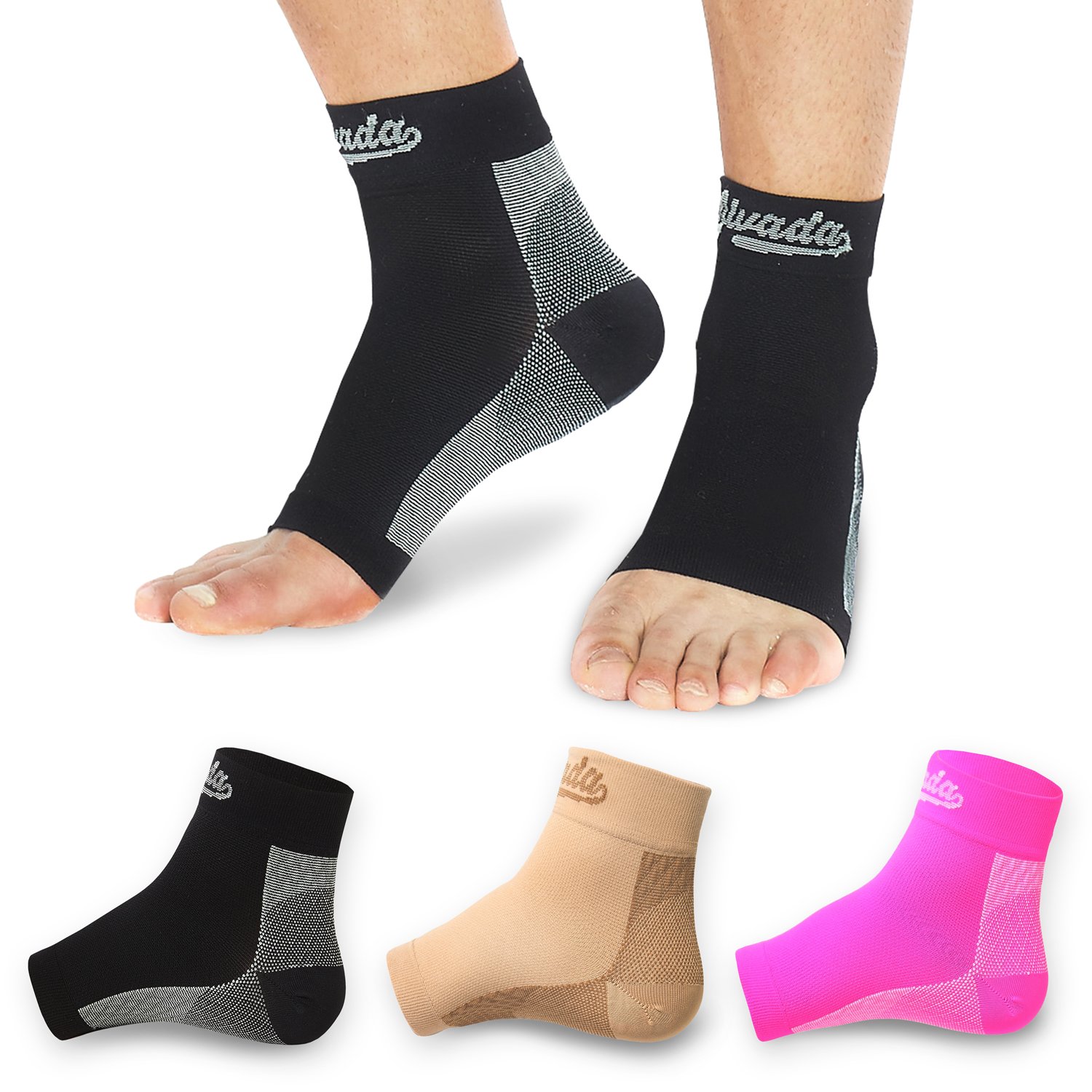 Alvada Plantar Fasciitis Support Compression Socks Foot Sleeves - Comfortable Arch Support - Quick Pain Relief, Reduced Soreness, Faster Recovery 1 Pair
