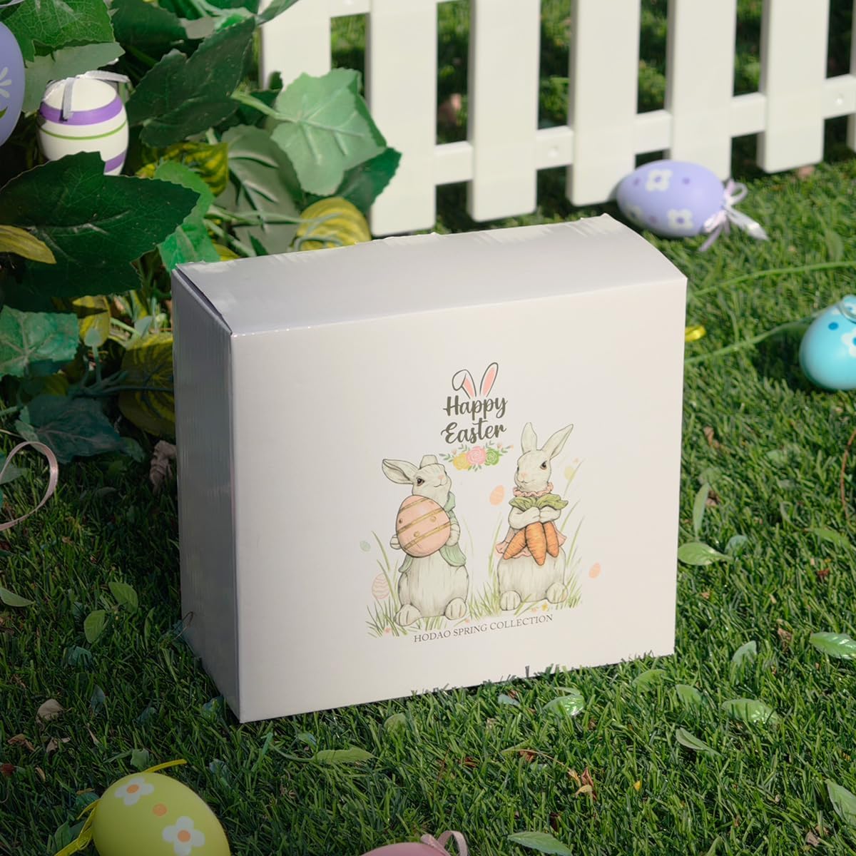 Hodao Easter Bunny Decorations Spring Home Decor Bunny Figurines Gifts(Easter White Rabbit 2pcs) - Image 8