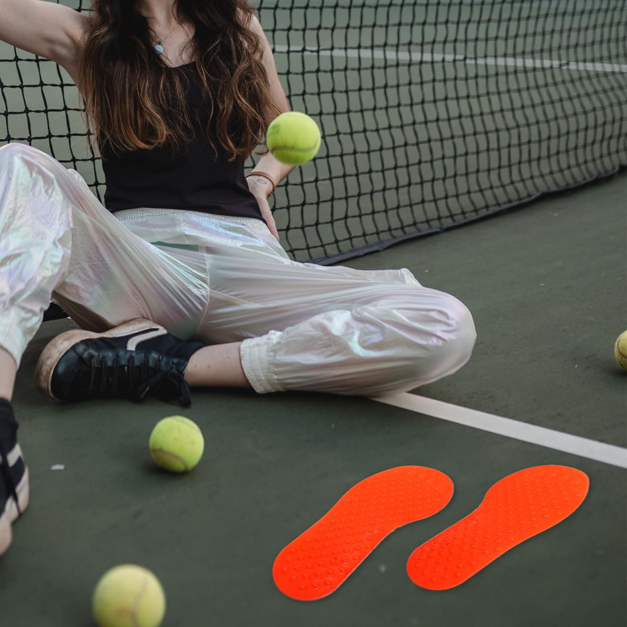 ABOOFAN 10 marcadores de huellas coloridas antideslizantes, versátiles, para baloncesto, cancha de tenis, duradera, para entrenamiento y marcación de juegos, mezcla de colores para — view 7