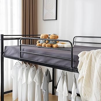 Amazon.co.jp: ロフトベッド スチール製 セミダブル 大容量収納 耐荷重