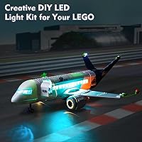 Vista 6 de LocoLee Kit de luces LED compatible con Lego Passenger Airplane 60367, accesorios de iluminación creativa para bricolaje, compatibles con Lego 60367