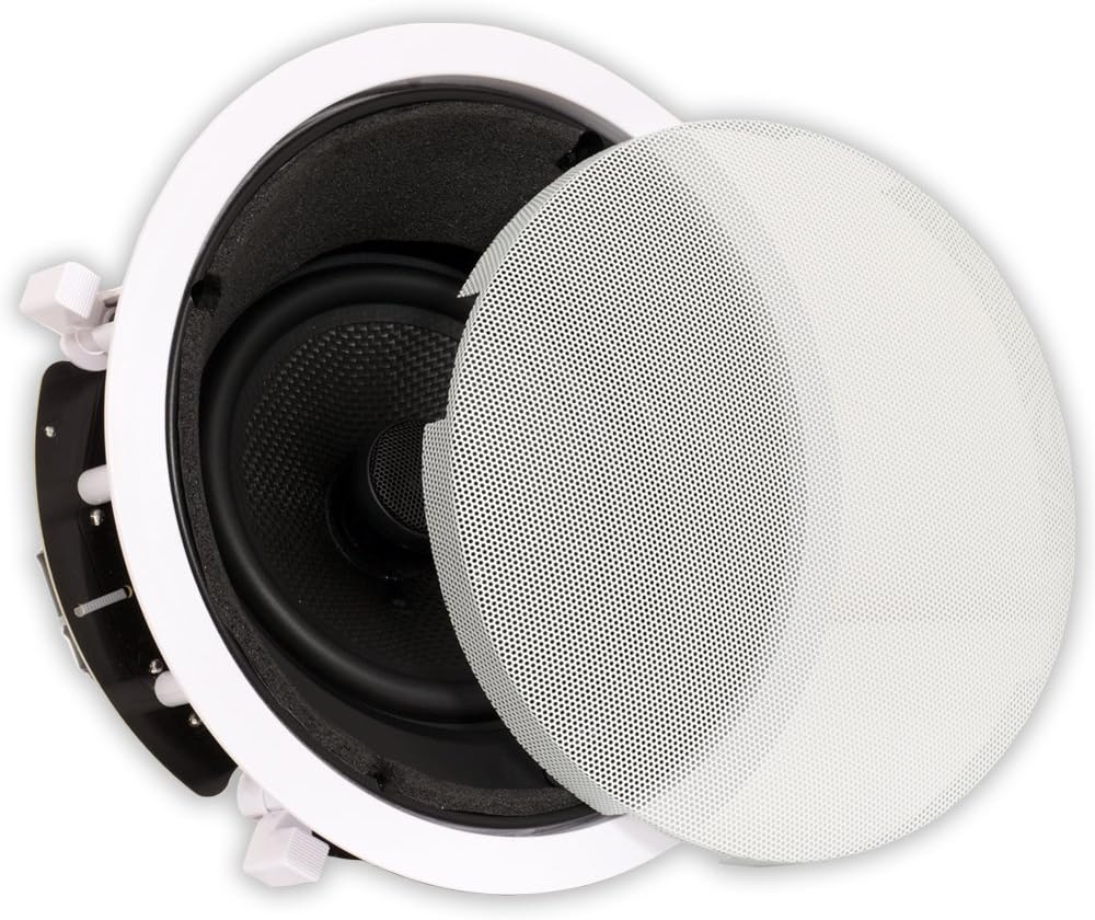Theater Solutions TS65A in Ceiling 6.5" Angled Speaker Home Theater Surround Sound, White