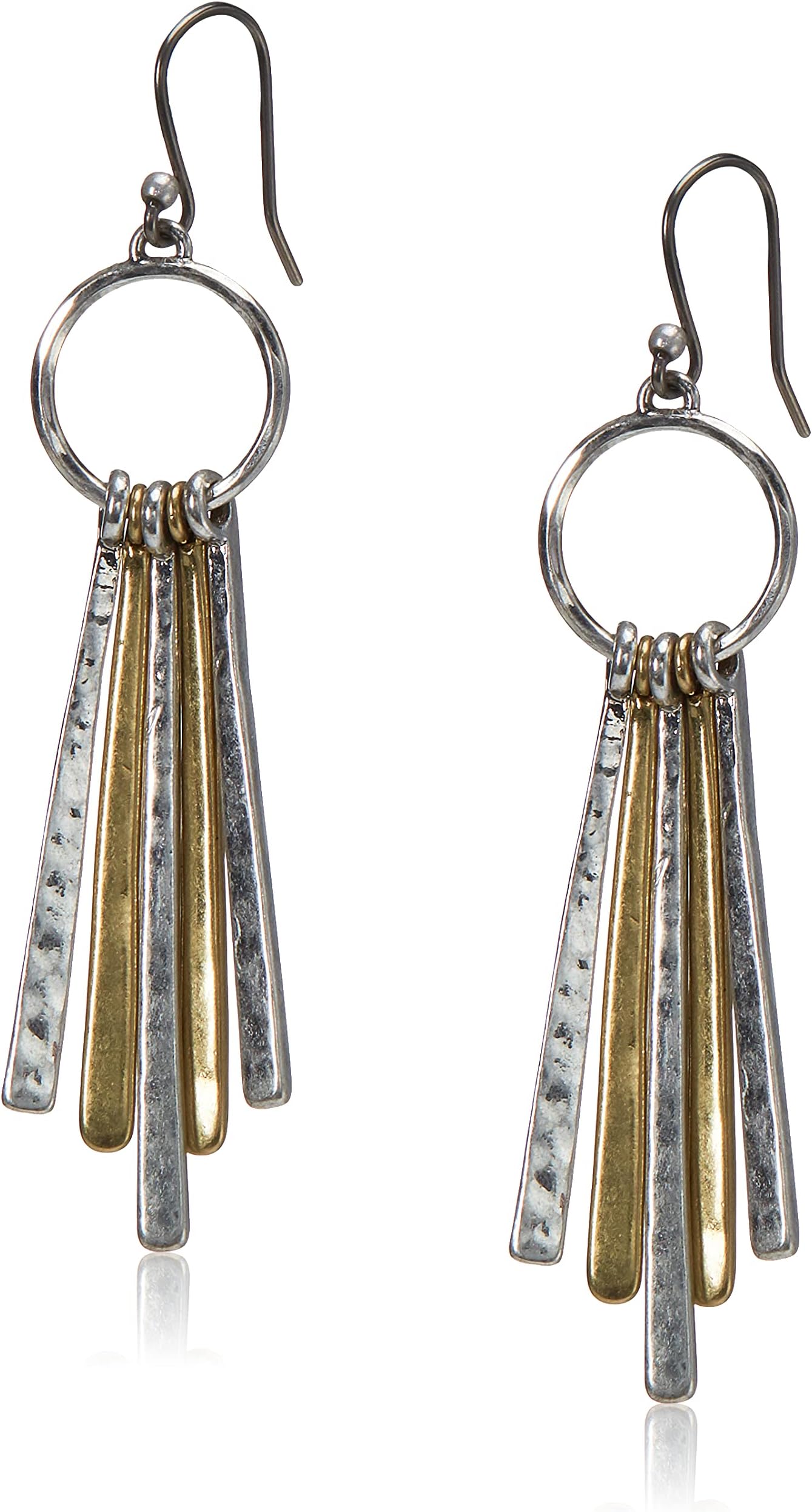 Metal Paddle Drop Silver Earrings