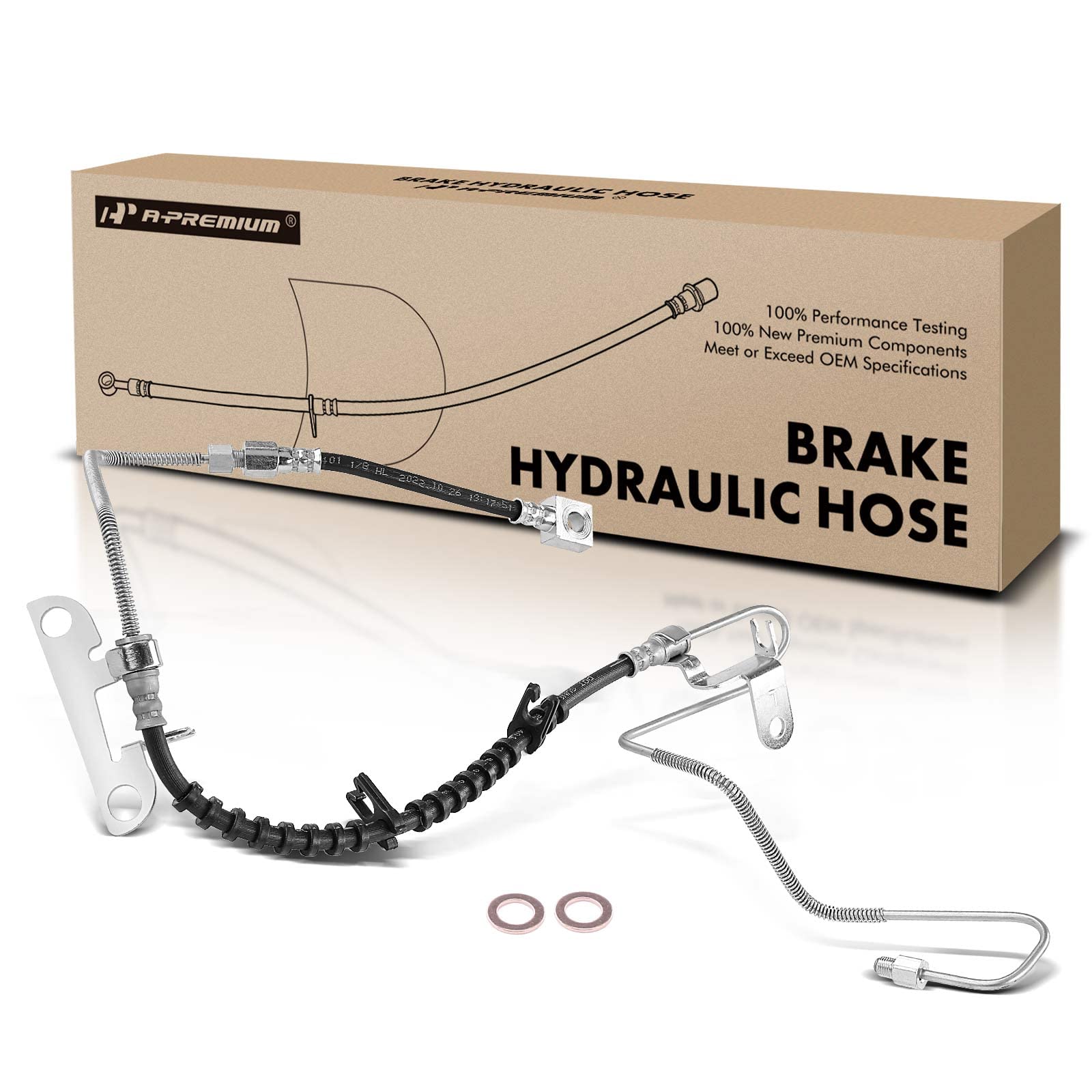 A-Premium Rear Driver Brake Hydraulic Hose Compatible with Select Chrysler and Dodge Models - Grand Caravan 2001-2002, Caravan 2003/2005-2007, Town &