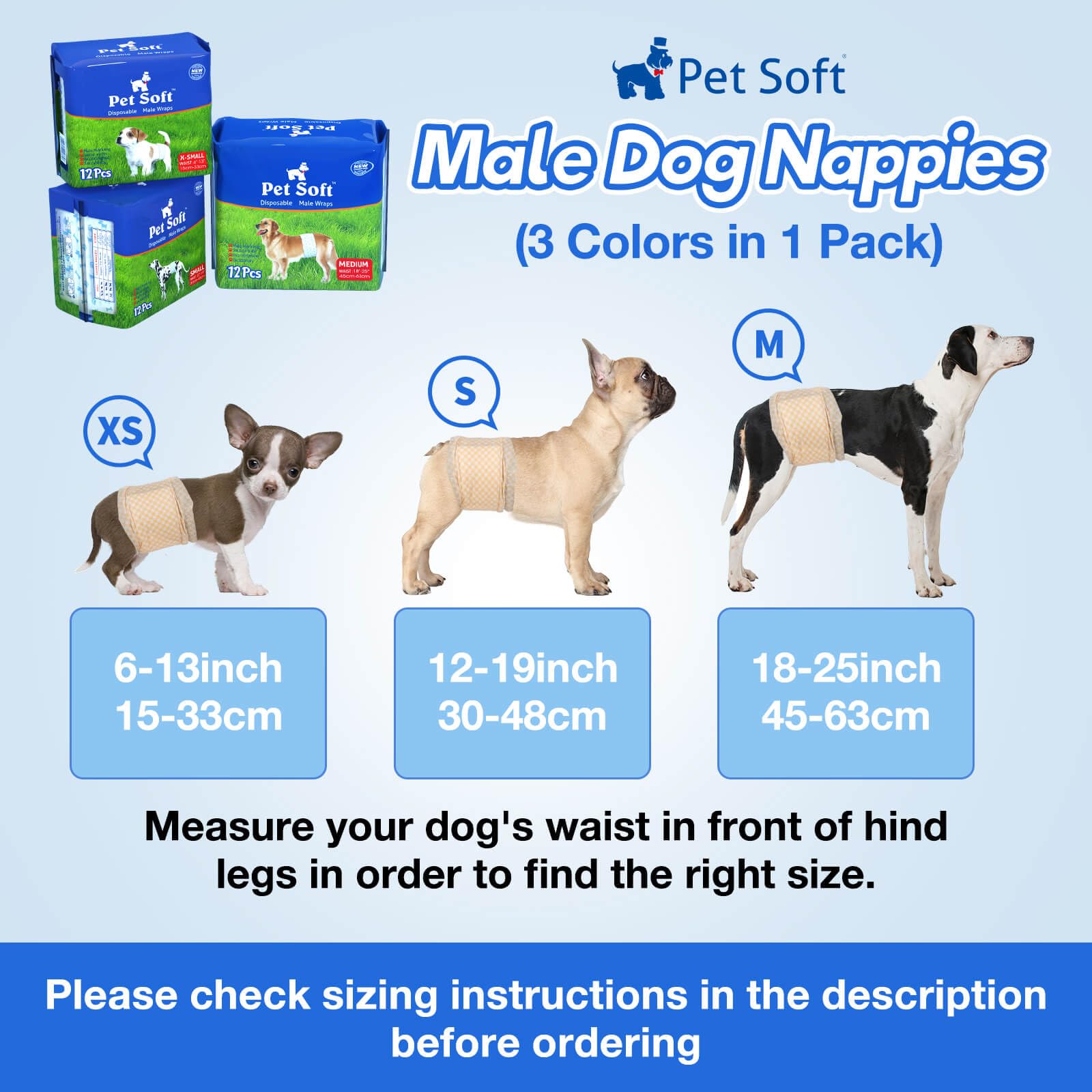 Pet Soft Hundewindeln Für Rüden - Super Saugstark, 12 Stück In Größe S (12-19 Kg)