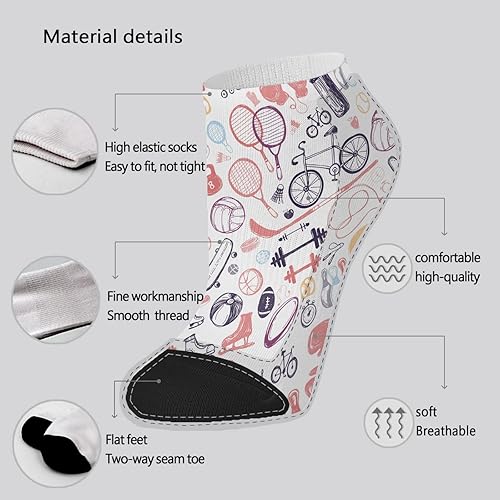 Miniatura 6 de devor No Show Socks for Women Athletic Sock for Girl Ankle Socks Fashion Sport Mid Crew Socks for Women