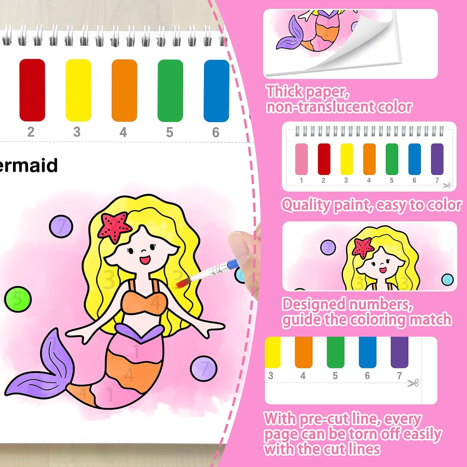 SOCOLER Paint with Water Coloring Books for Toddlers,Mess Free Watercolor Painting Sets for Kids,Water Color Paint Kit,Art Craft Birthday Gift for Ages 1-3, 4-8(Sea World)