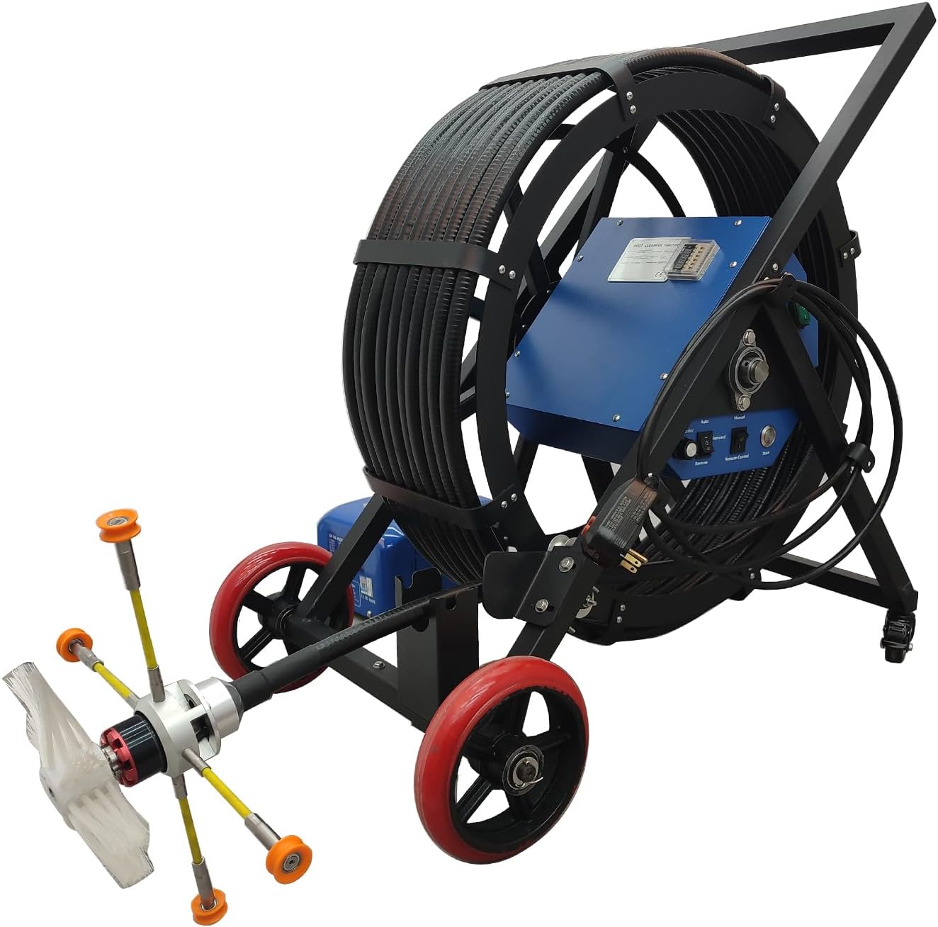 110V Air Duct Cleaning Machine,Ventilation Opening Cleaning,72.17FT Pipeline Cleaning Length, 200W Commercial Pipeline Cleaning Tools,Manual and Remote Control Dual Mode