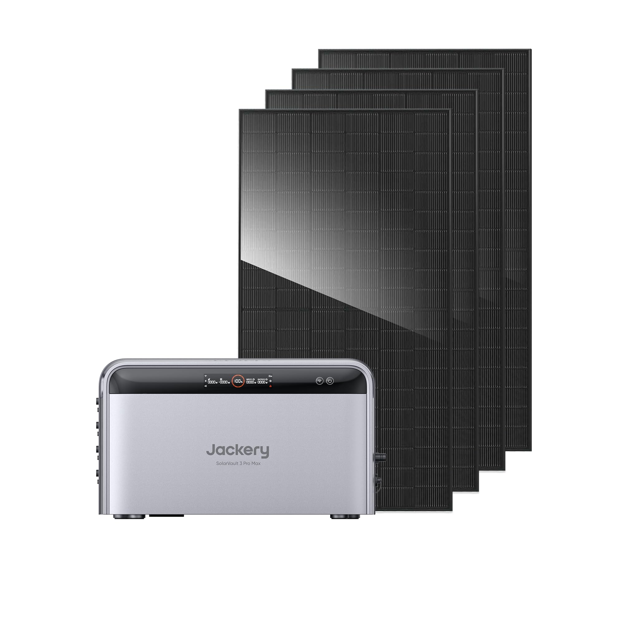 Jackery SolarVault 3 Pro Max Balkonkraftwerk mit Speicher, 2500 W, 4 MPPT, 4000 W PV-Eingang, mit 4 x 500 W Solarmodulen, erweiterbar bis 15 kWh