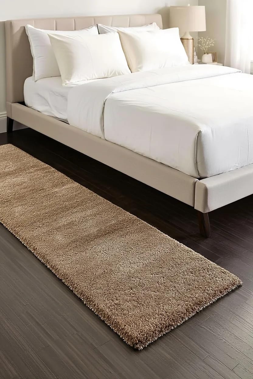 Carpet for Hallway, Kitchen, and Modern Interiors, Cozy Shag Runner for Living Room, Entryway & Office Décor Size 2x6 feet Beige-image-24