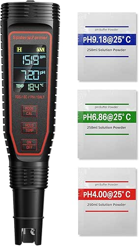 Spider Farmer 5-in-1 Digital pH Meter Kit for Water, TDS