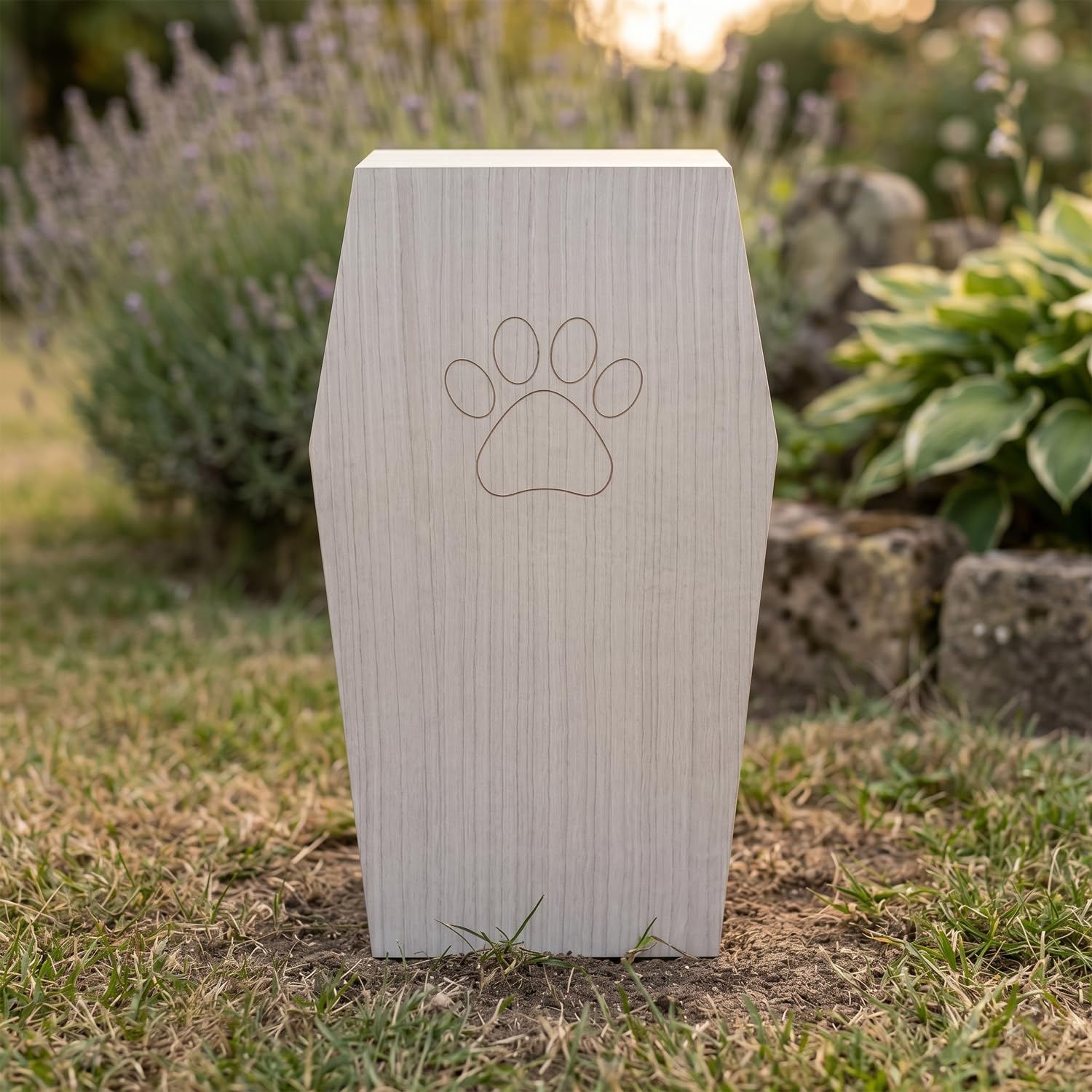 PrimoLiving ataud de Madera para Mascotas Acabado Natural - tamaño XL para Mascotas Medianas - ataud para Mascotas con Cierre Fijo de Metal - ataud Hecho de Madera
