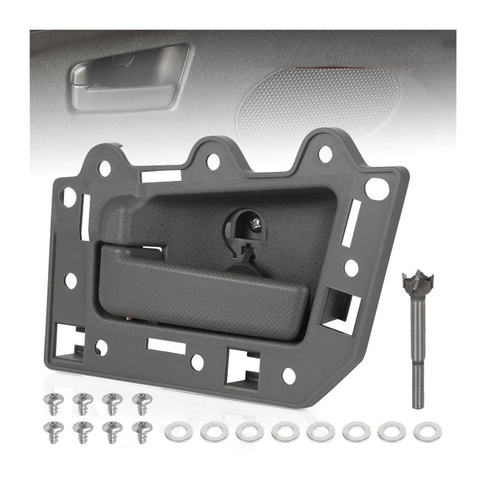 KMAGE Interior Door Handle 1JV461J3AA 1JV471J3AA 5HR421J3AK 5HR411J3AK Car Interior Door Handle for Jeep for Grand Cherokee 2005-2010(Grey Rear Left)