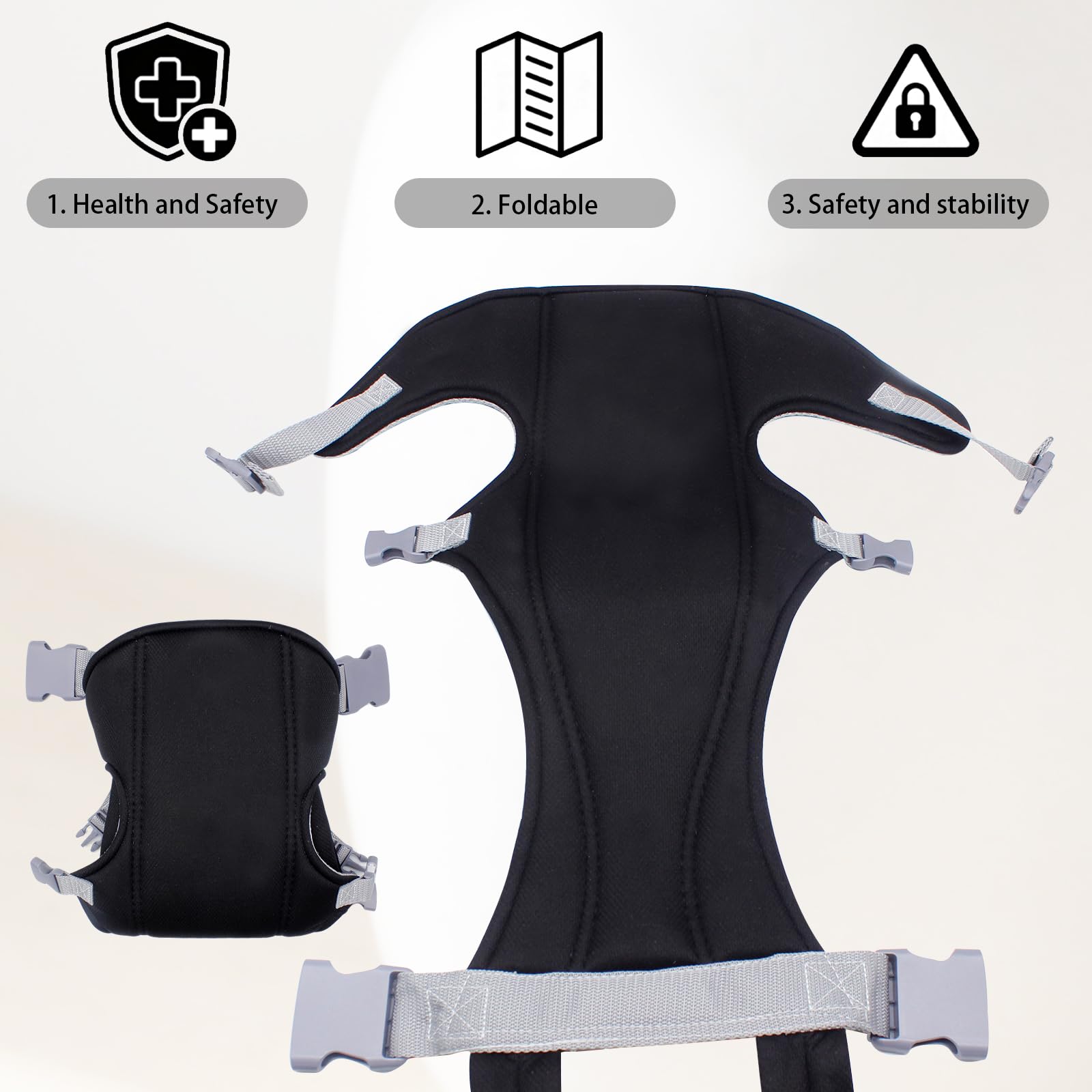 Marsupio Neonato, Regolabile Portantina Bebè,Marsupio Bambino,Regolabile Portantina Bebè per Neonato e Bambino fino a 15kg (Nero) - 5