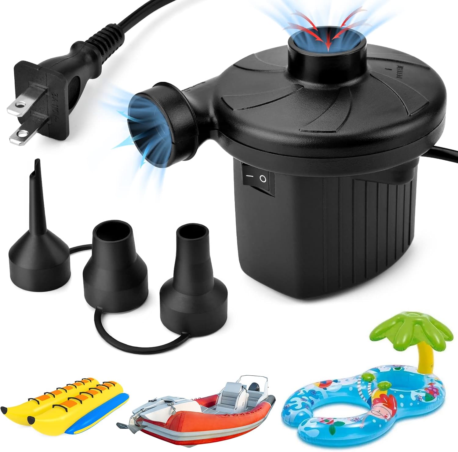 Electric Air Pump for Inflatable Portable QuickFill Inflator Deflator