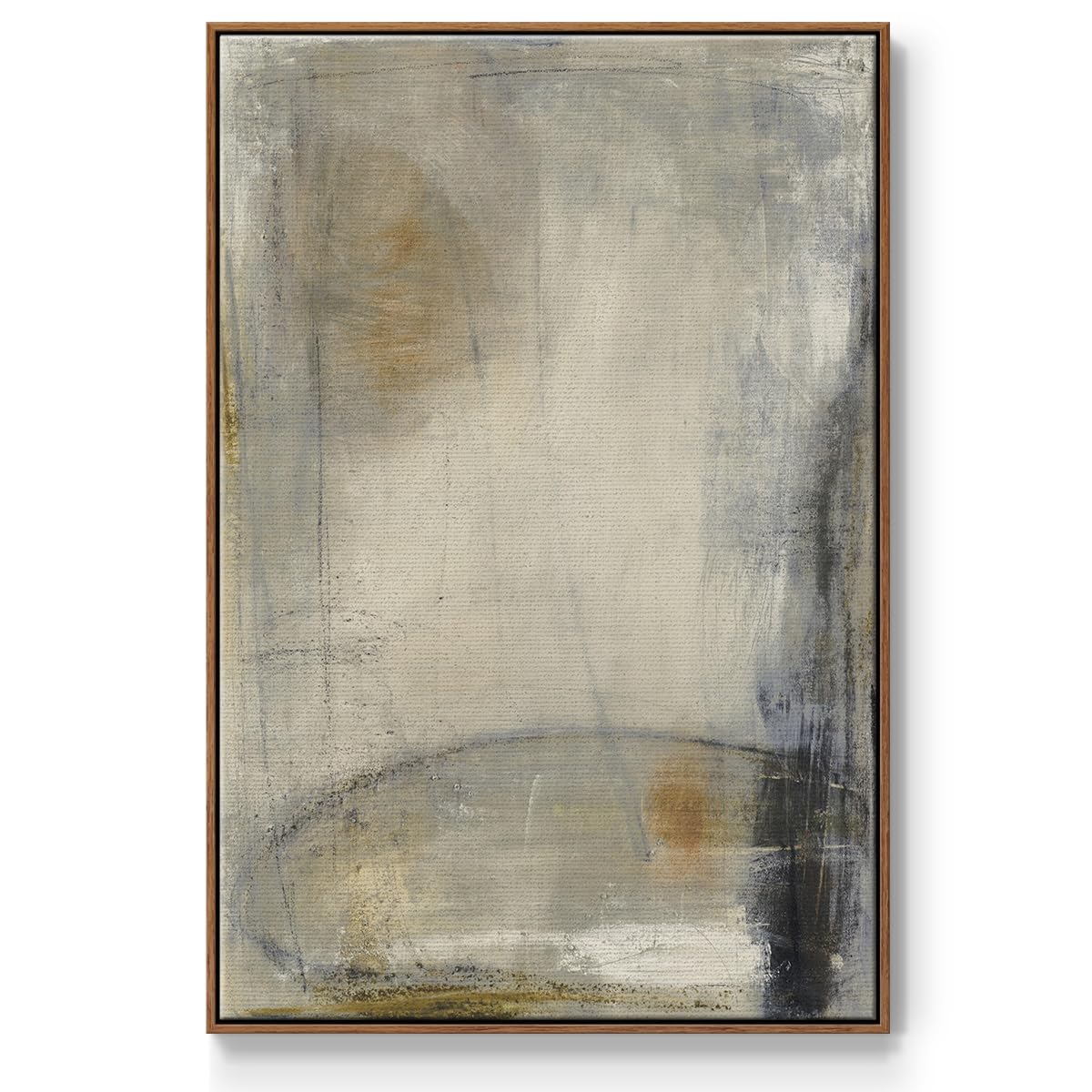 Renditions Gallery Abstract Wall Art Prints for Home Decor Rustic Black & Gray Marking on Weathered Surface Paintings Walnut Floater Framed Artwork for Office Bedroom Kitchen Walls - 17"X25" LT545