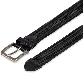 Tommy Bahama Men's Braided Leather Belt, Fully Adjustable Stretch Comfort Design for Relaxed, Everyday Style