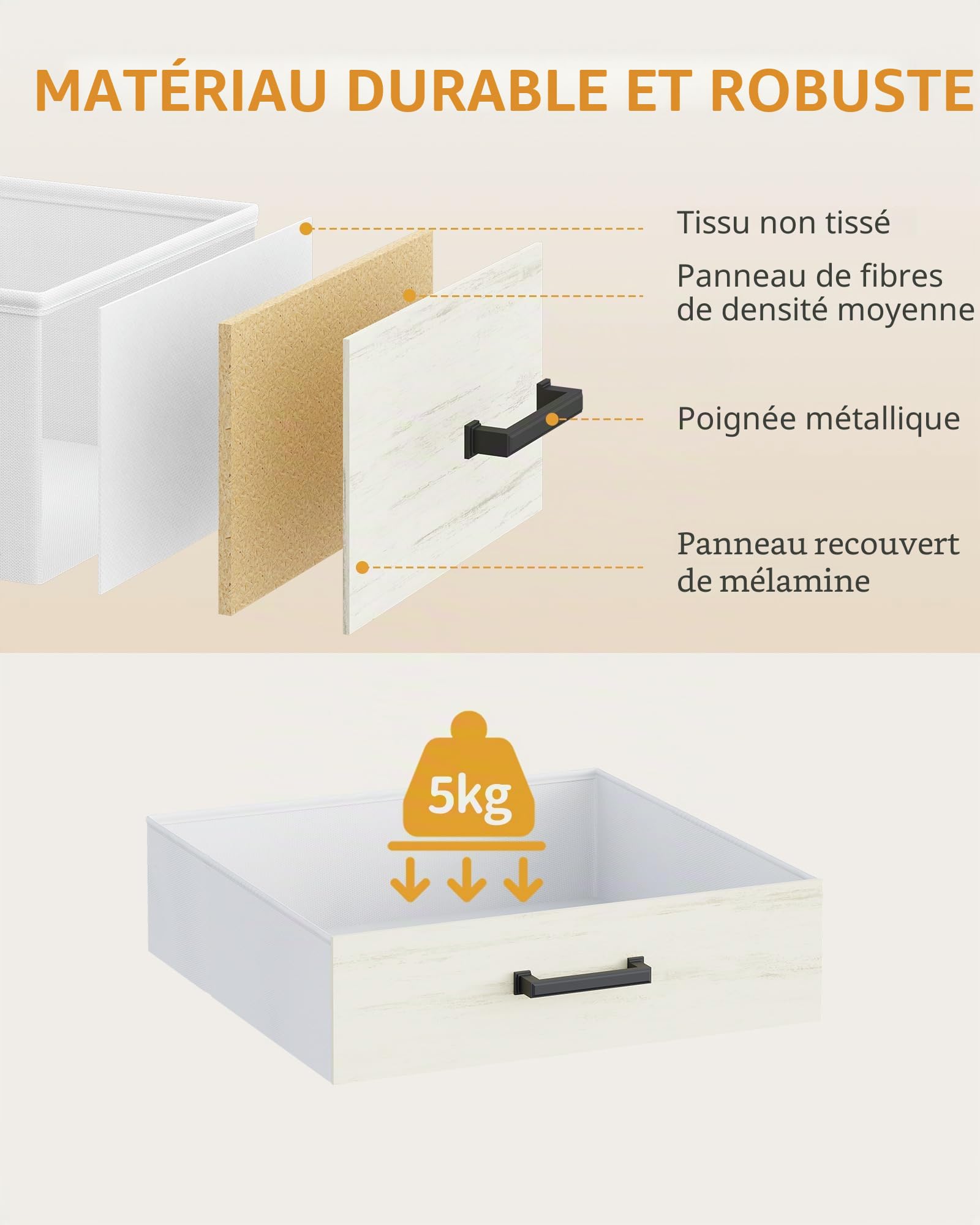 Cage pour Chien Meuble avec Prise, Table d'appoint pour Moyens/Grands Chiens, 97 x 56 x 81 cm, Blanc et Marron