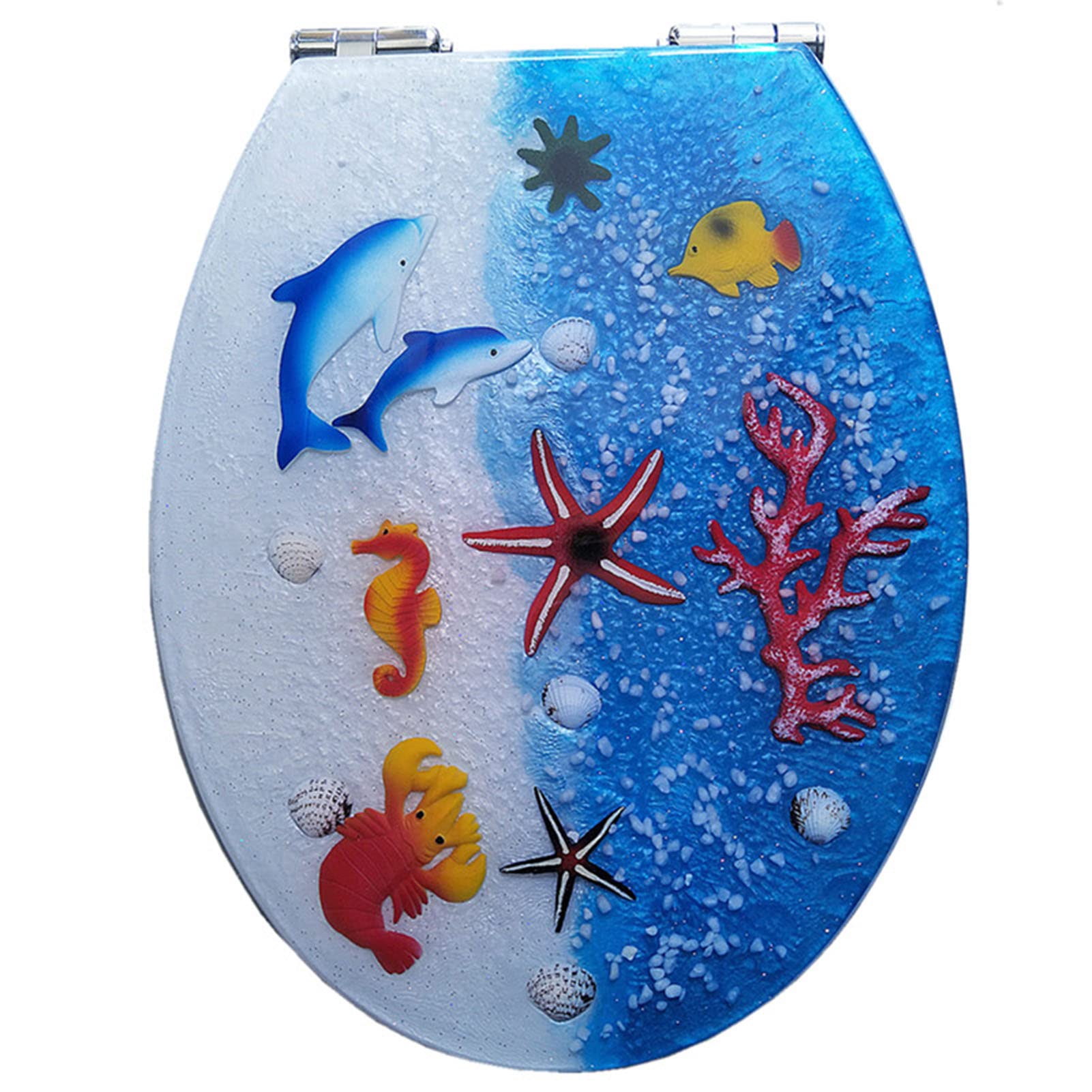 Dxpsxjl One Color Elongated Toilet Seat, Adjustable, Lightweight, Durable, Portable, User-Friendly, Compact Compact Size, Standard, Slow, Close, Hinges, Quick