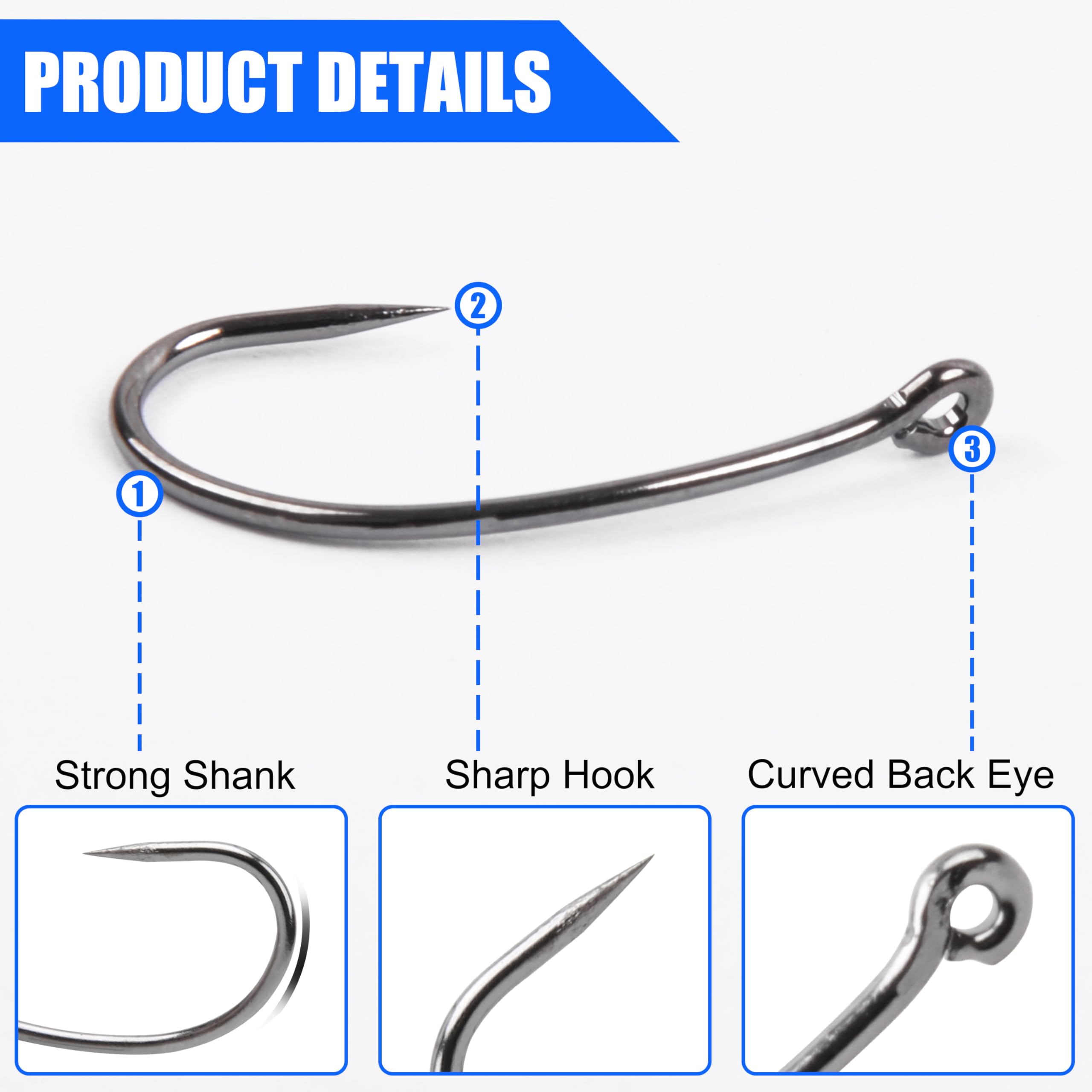 Amazon.com : Barbless Fishing Hooks Kit, 250pcs Carp Hooks Small Sizes Barbless  Trout Hooks Circle Curved Shank Fly Tying Hooks Circle Hooks for Hair Rig  Carp Fishing Tackle Saltwater Freshwater : Sports