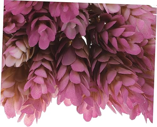 Miniatura 6 de Amosfun 5 ramas, 6 cabezas, tallos de plantas artificiales de piña, césped, decoración para oficina en casa (morado)