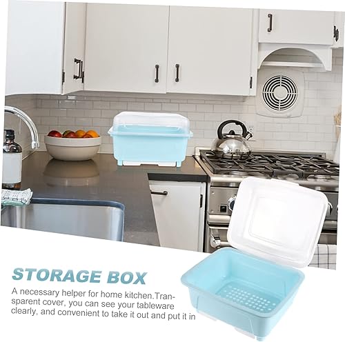 Miniatura 3 de STOBAZA Organizador de escurridor de platos, caja de almacenamiento de cubiertos, soporte para palillos, recipiente de drenaje