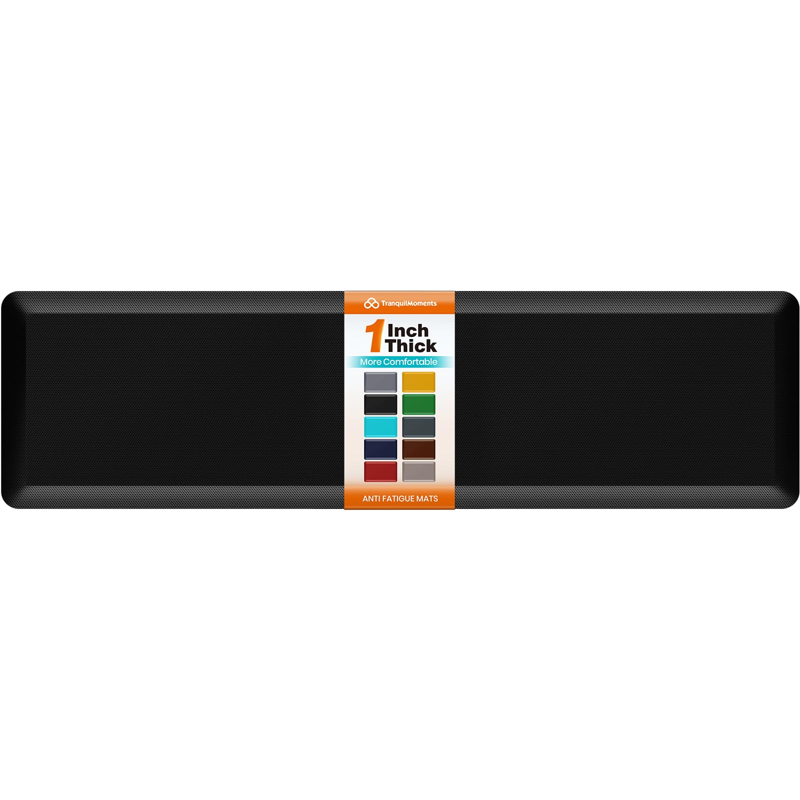 1-Inch Thick Anti-Fatigue Mat for Kitchen and Standing Desk, 20"x72", Black