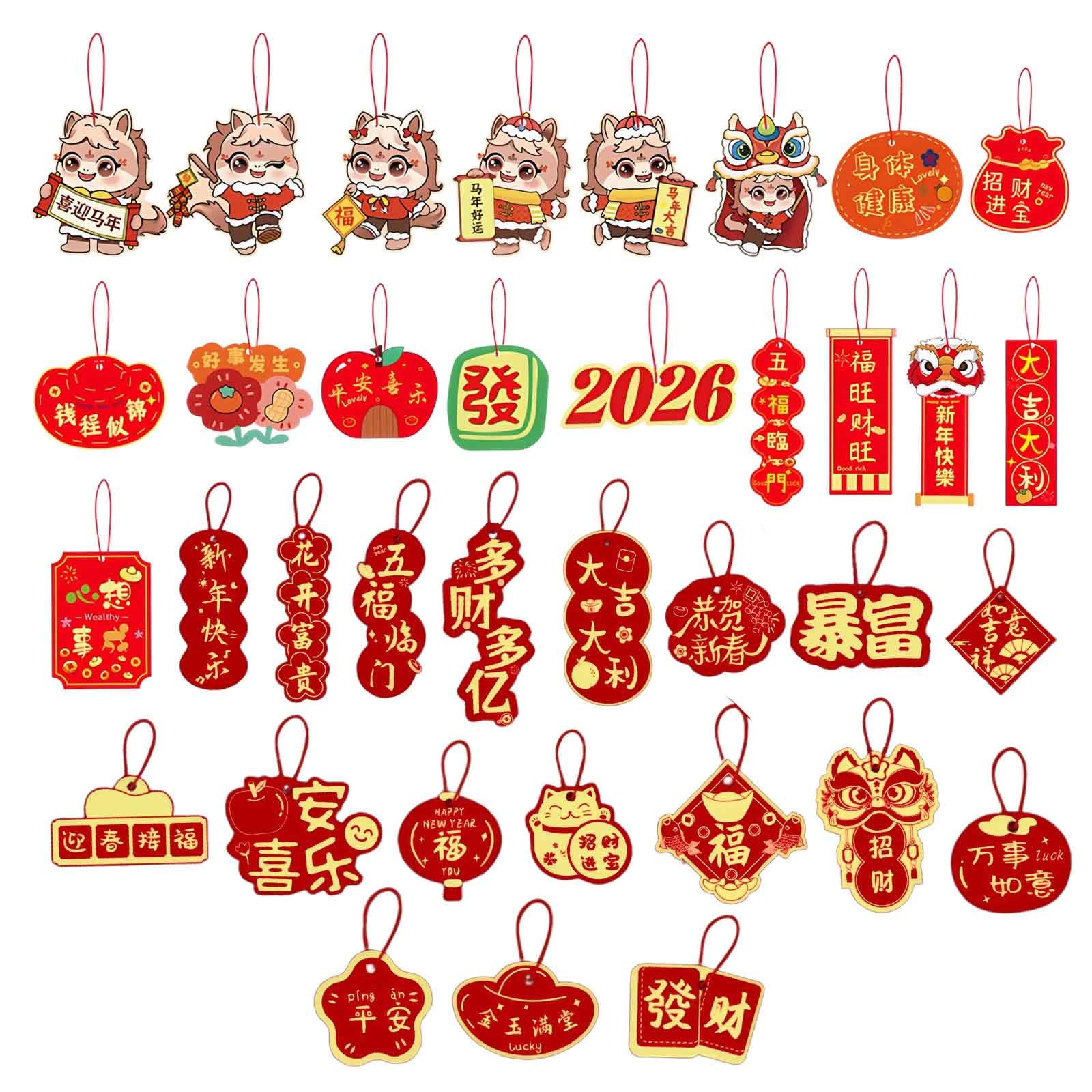 36 Pcs Chinese New Year Decorations, New Year Ceiling Decorations, Chinese Knot Pendant Red Hanging Ornaments for Chineses Lunar New's Year's Spring Festival Pendants Party Decor