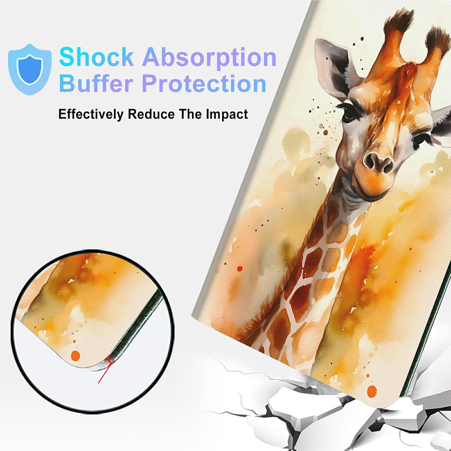 for Kindle Paperwhite Case 11th Generation 2021 6.8 inch for Kindle Paperwhite Signature Edition Case with Adjustable Stand & Auto Wake/Sleep Smart Protect Cover - Cute Giraffe