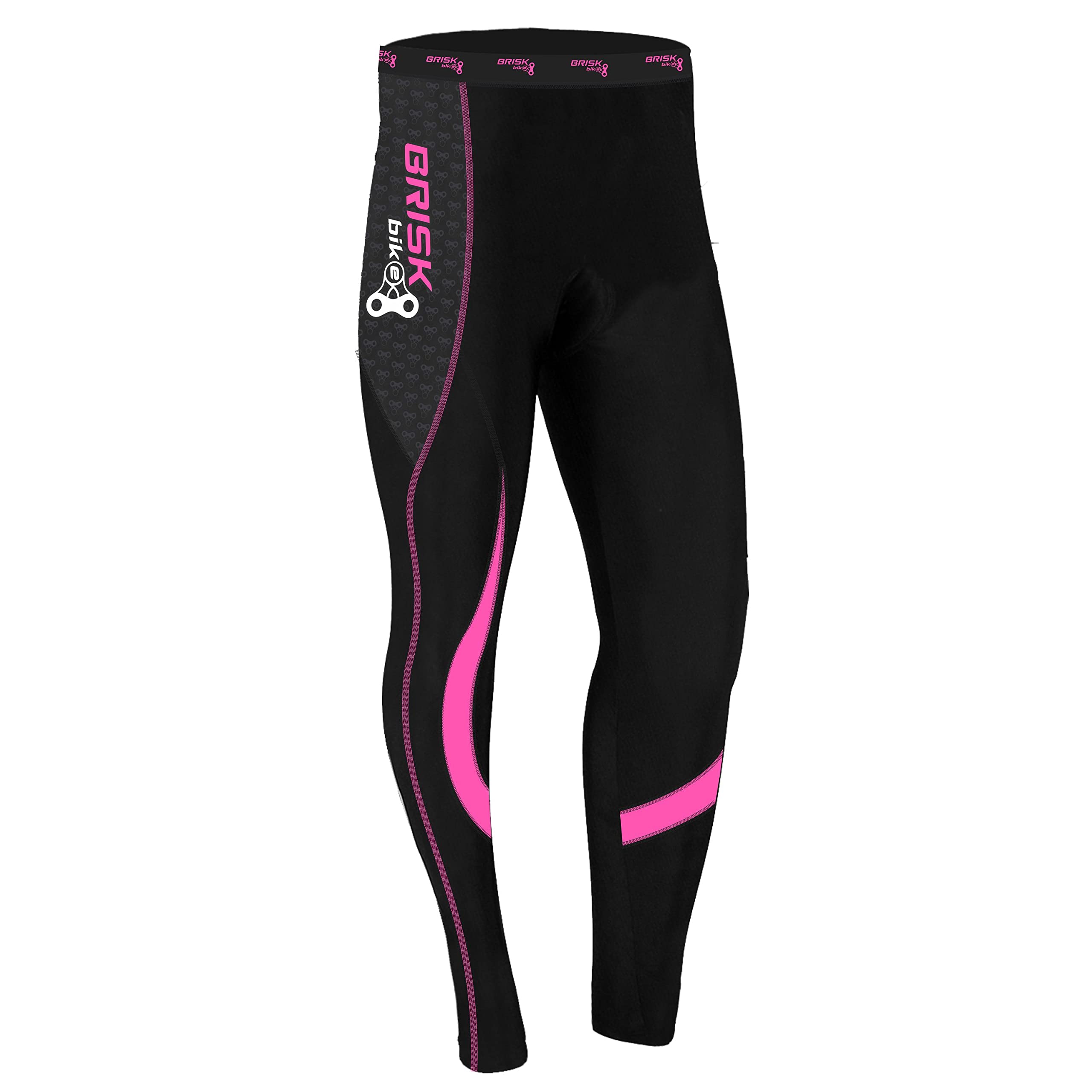 Brisk Bike Pantalons de Cycliste Femme Collants de Cyclisme rembourrés Cool Max Extensibles avec Fermetures éclair réfléchissantes pour Le Cyclisme