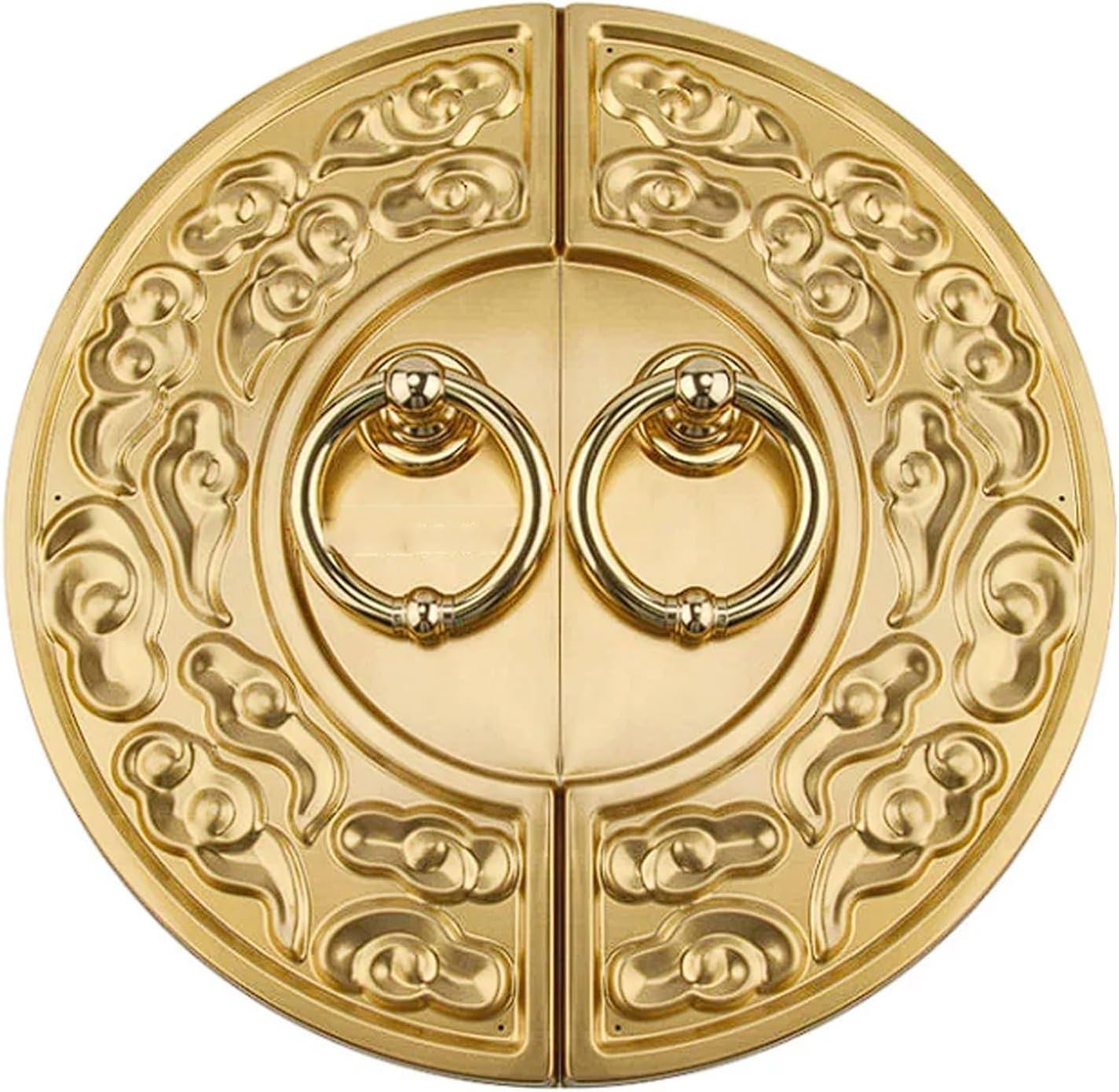 Brass Door Ring, Solid Brass Pull Ring with Auspicious Cloud Pattern, Antique Bronze Surface Mount Wooden Door Handle Door Hardware & Locks(Brass)
