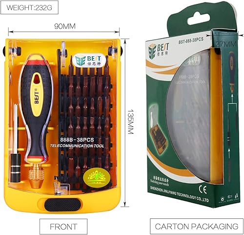 Miniatura 4 de BST-888B Juego de destornilladores magnéticos fuertes de precisión para reparación de computadoras portátiles- LEAN ON US