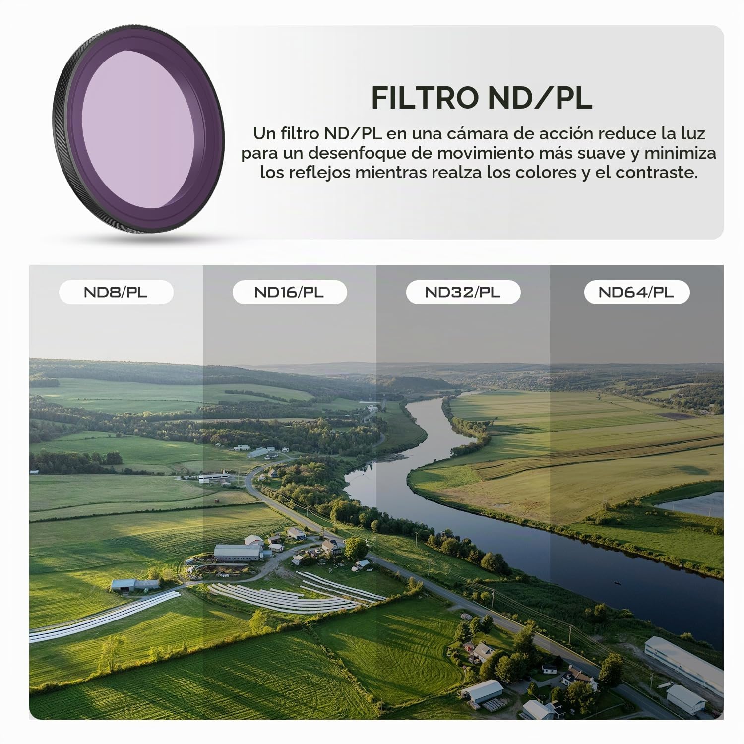 Freewell Filtros Compatibles con Osmo Action 5 Pro/Action 4/Action 3 (Kit ND/PL de Luz Diurna)