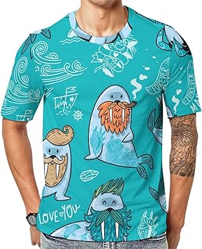 Amazon Co Jp かわいいセイウチのひげ Tシャツ 半袖クリエイティブデザインおもしろ シャツ Clothing Accessories