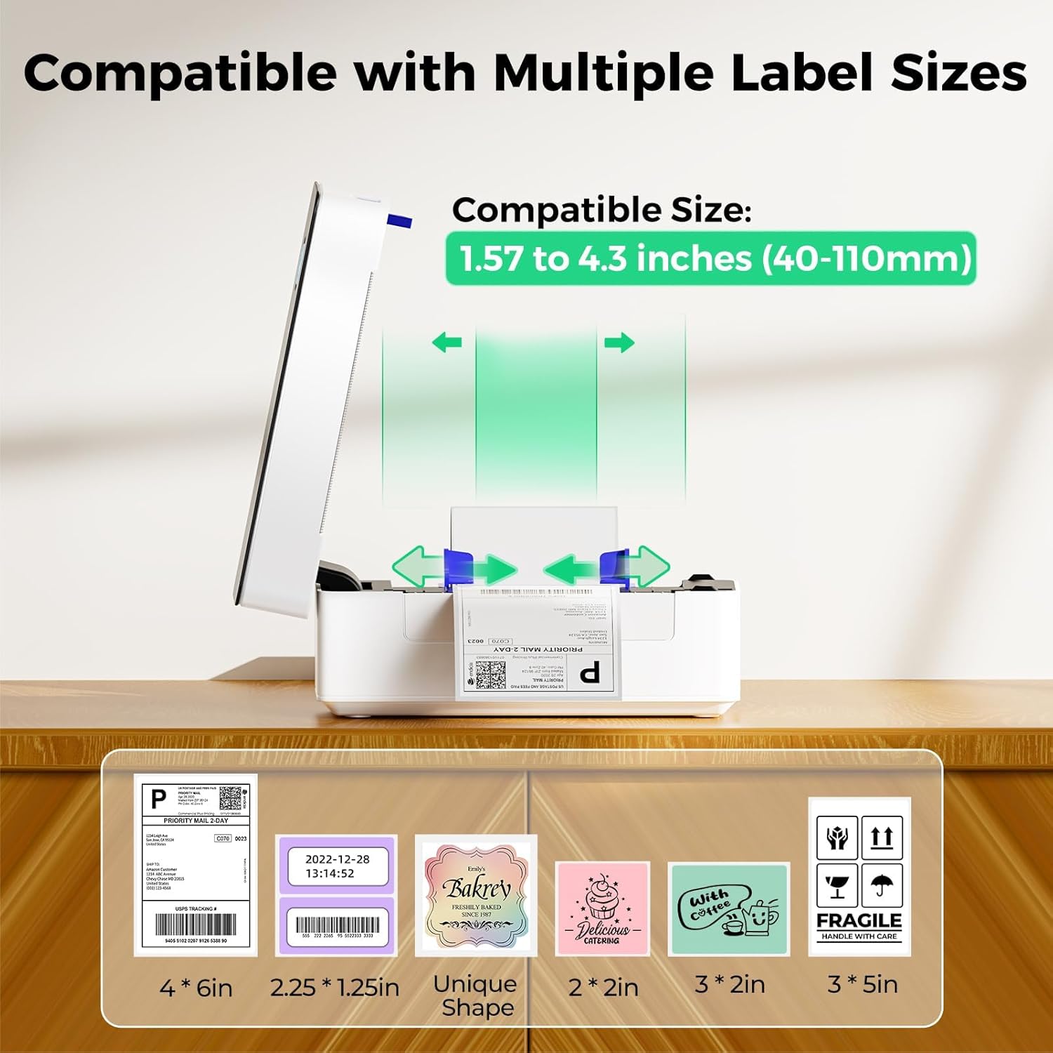 SVANTTO Bluetooth Thermal Shipping Label Printer 4x6, Compatible with Windows/Mac/Android/iOS, High-Speed 4x6 Label Printer for USPS, UPS, Ebay, Etsy, Shopify, Poshmark, Inkless Printing - Image 5