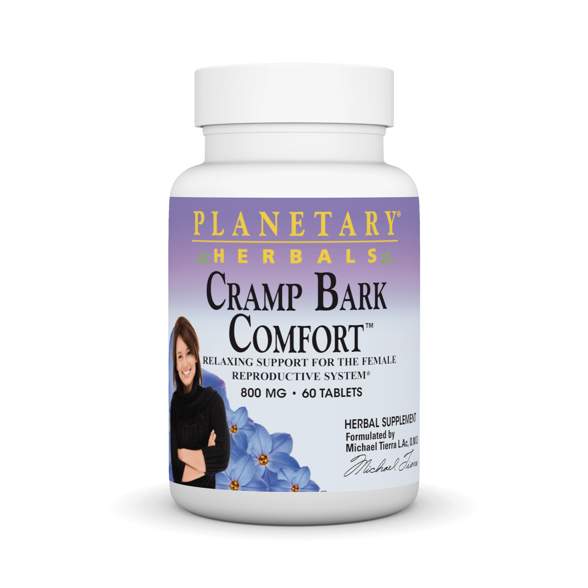 Planetary Herbals Cramp Bark Comfort, Relaxing Support for The Female Reproductve System*, 800mg - 60 Tablets